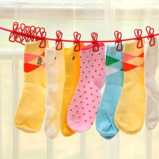 Creative Travel Portable Racks 12 Clip Clothespin Drying Rope Hanging Clothes Hooks Tourism