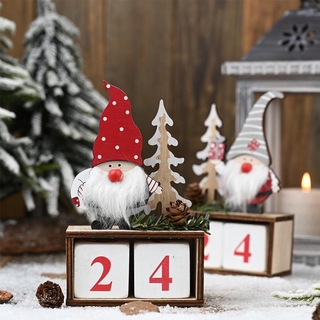 Creative Christmas Decoration Wooden Pine Cone Calendar Old Man Ornaments (2)