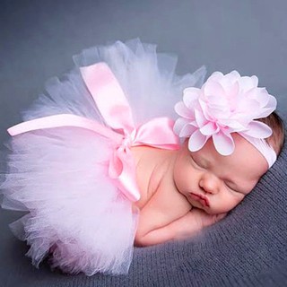 Baby Girls Newborn Headband Tutu Skirt Costume Photo Photography Prop (4)