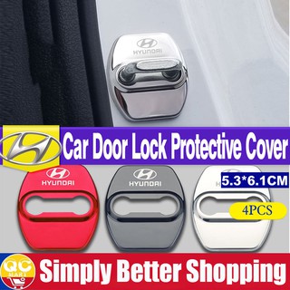 【Hyundai】4PCS/Set Car Door Lock Protect Cover Cap Anti Rust (1)
