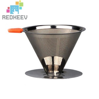 Redkeev Stainless Steel Coffee Dripper Filter Double Layer Tea Strainer Kitchenware