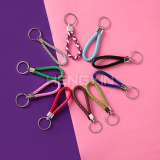Homeware braided leather rope anti-lost keychain car key ring men and women leather rope bag pendant accessories