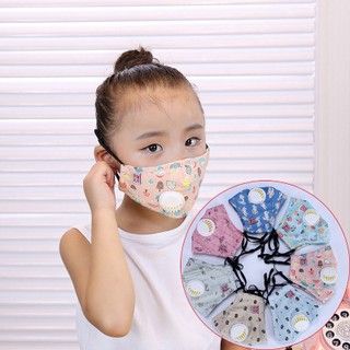 【Stock】 Children PM2.5 Smog Mask with Breathing Valve Reusable Washable Cotton Face Mask Pollution M