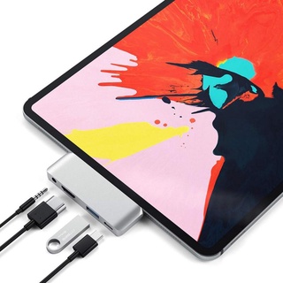 Powerlong iPad Pro USB C Hub Adapter 3.5mm Audio Hub Type-C Converter Cable PD Charging 4K HDMI USB