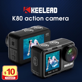 KEELEAD K80 Action Camera 4K 60FPS Record Video Sports Waterproof Cam 2.0 Touch Dual Screen WIFI