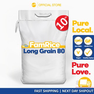 FamRice Long Grain 80 (10kg) Premium Quality White Rice Bigas Maharlika Sinandomeng - WG80Blue10Kg