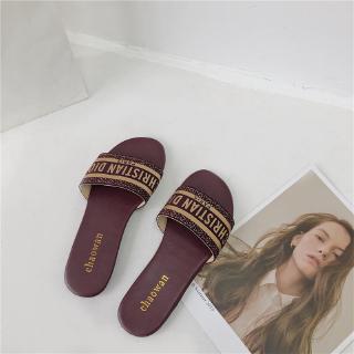 Women Slides Summer Beach Shoes Brand Logo Slippers (4)