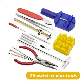 Service Tools✲◊☞NEWↂ【Fast Delivery】16pcs Watch Repair Tool Kit Watch Band Strap Link Pin Remover Cas