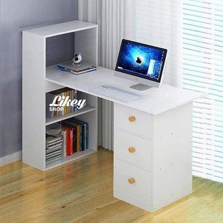 LKS 100x40x100 Computer Desk Study Table with Drawers Bookshelves for Home & Office Use