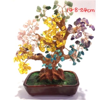 Money tree mixed crystal all in one (around 24cm)
