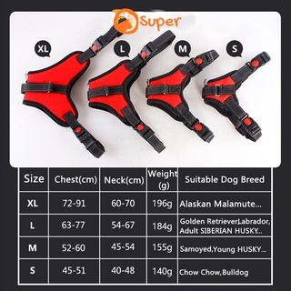 SUPERDog Harness Reflective Nylon Harness Collar Leash Dog Leads for Medium and Large Dogs (6)