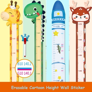 8 Cute Cartoon Animals Height Wall Sticker Giraffe Monkey Dinosaur Height Measurement for Kids Babys Growth Chart Nursery Room Decor Wall Art