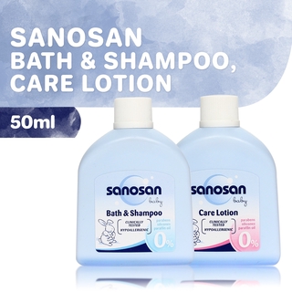 Sanosan Organic Baby Bath & Shampoo and Baby Care Lotion 50ml Bundle