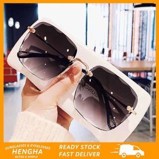 【HENGHA】COD Korean Fashion Sunglasses for Women Frameless Square Sunglasses UV400 Protection