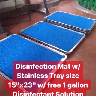 15x23 Stainless disinfectant Mat and Tray FREE 1KG CHLORINE or 1Gallon Disinfectant Solution