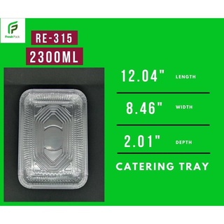 Aluminium Foil❏♤RE-315 ALUMINUM FOIL TRAY WITH LID RECTANGULAR CATERING TRAY 2300ML FOOD TRAY/FOOD P (2)