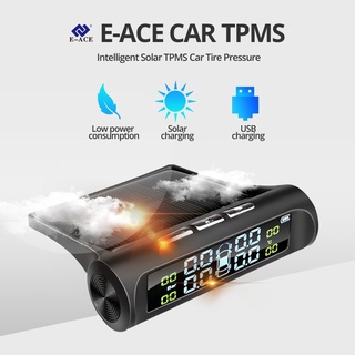Solar Power TPMS Air Pump Car Tire Pressure Alarm Monitor System Auto Security Alarm Systems