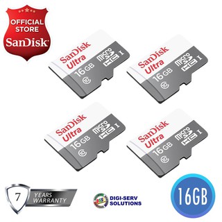 (SET OF 4) SanDisk Ultra Micro SDHC 16GB Class 10 UHS-I Memory Card SDSQUNS - NEW MODEL (Speed up to