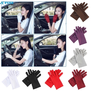 ✔✔ 1Pair Unisex Etiquette Short Gloves Thin Stretch Spandex Sports Driving Sun Protection Five Fingers Gloves Hand 【Yuee】