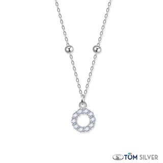 Tom Silver 92.5 Italy Sterling Silver Round Stone Love Pendant with Chain CCS168