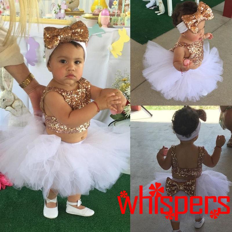 PHE-Princess Baby Girl Sequins Tops+Tutu Skirts 3pcs