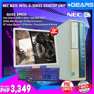 Nec Mate G-Series Package | Intel Celeron G1610 4GB RAM DDR3, 160GB HDD, 19" Square Monitor