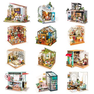 Robotime DIY Wooden Miniature Dollhouse 1:24 Handmade Doll House Model Building Kits Toys (1)