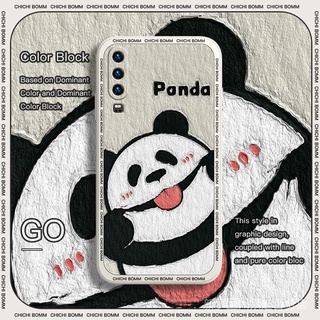 Oil Painting Spit Tongue Panda Huawei P30pro p50 Protective Sleeve p40pro + Silicone p20pro