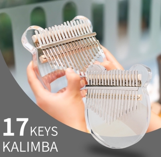 ★With Shockproof bag★ Crystal Kalimba Acrylic Kimi Kalimba 17 Keys Thumb Piano Cat Bear Type Mbira Music Instrument Keyboards Piano