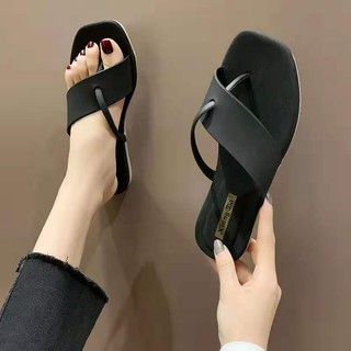 929#Fashionable flip flops all-match Korean flat-bottom non-slip beach flip flops