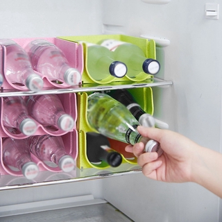 Sasuke1 New refrigerator beer beverage storage box cans can be superimposed cold storage rack kitchen bottle cans organizer (1)