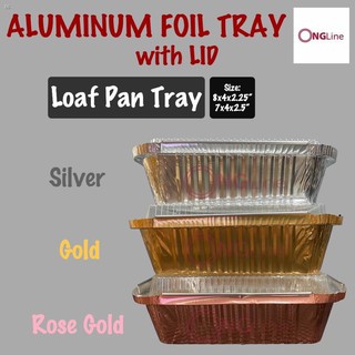 ㍿๑▪10 pcs. | Loaf Pan Tray with Lid | Aluminum Foil Tray with Lid