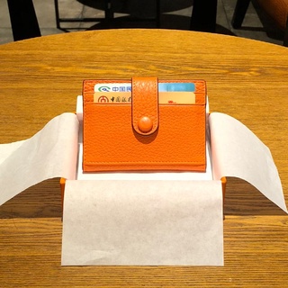 Small Orange Box-Genuine Leather Series Card Holder Women Leather Short