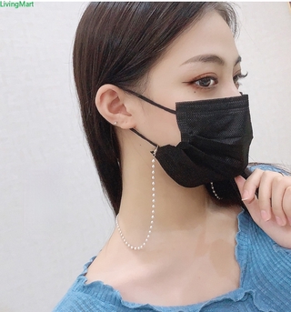 70CM Pearl Necklace Lanyard 2021 Korean Vintage Pearls Glass Bead Necklace Mask Hanging Rope Necklace Mask Lanyard Mask Chain Anti-lost Mask Holder Mask Strap Lanyard Hanging Rope Adjustable Traceless Mask Lanyard Mask Chain Anti-lost