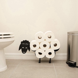 Cute Black Sheep Toilet Paper Roll Holder Novelty Free Standing or Wall Mounted Toilet Roll Tissue P (1)