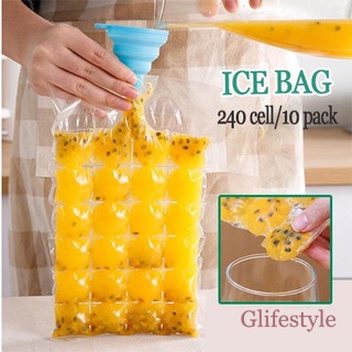 24 Cell/10 Sheet Disposable Ice Cube Mold,24 Grids Self-seal Ice Cube Tray Plastic,ice Cube Bag Injection Cocktail,diy Ice Maker