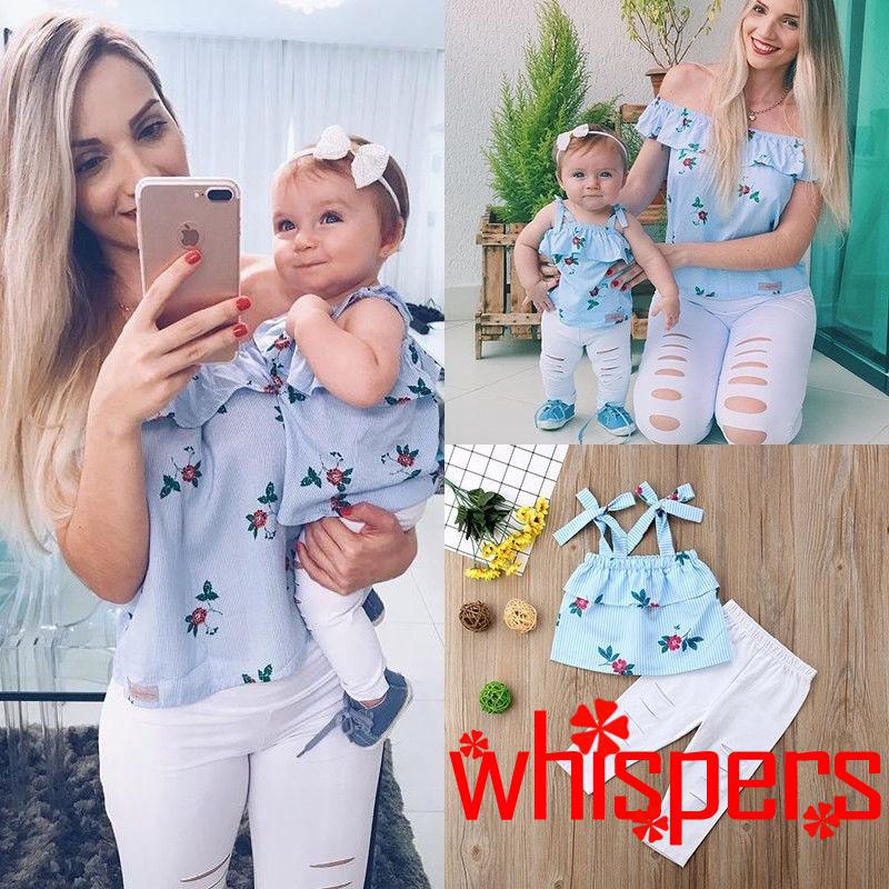 ♪TY★Family Matching Mother Daughter Women Kids Floral
