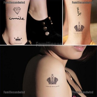 Familiesandwind Temporary Tattoo Tatoo Waterproof Stickers makeup make up Crown diamond Tattoo