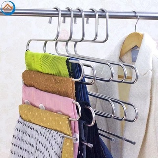 Multifunctional Trouser Rack Clothing Hanger Stainless Steel Non-Slip Multi Layer Pants Rack