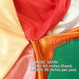 Classic Satin Silk Fabric Cloth Per Yard Raw Tela Light Satin