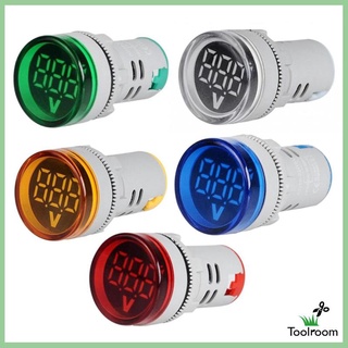 Toolroom 5x Digital Ammeter Round AC 12-500V Amp Voltmeter LED Indicator Lamp Light