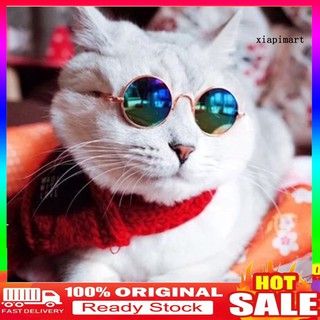 【Ready stock】Dog Puppy Cats Fashion Cool Glasses Round Sunglasses Eyewear Pet Photo Props