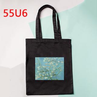 Van Gogh Graphic Canvas Shoulder Bag Harajuku Ulzzang Totes Large-capacity Shopper Bag (3)