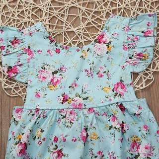 Summer Infant Baby Girl Flower Ruffle Romper Bodysuit Jumpsuit Outfit Clothes (9)