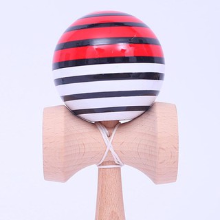 [KaKa Toys] Black and white red striped skill ball, wooden sword ball, kendama (6)