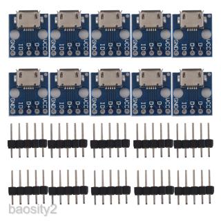 10pcs Female 2.54mm MICRO USB to DIP 5-Pin Pinboard B Type Pinboard Adaptor