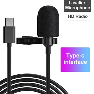 【Online Class】Mini Portable Type-C Microphone Condenser Clip-on Lapel Lavalier Mic Wired Microphone