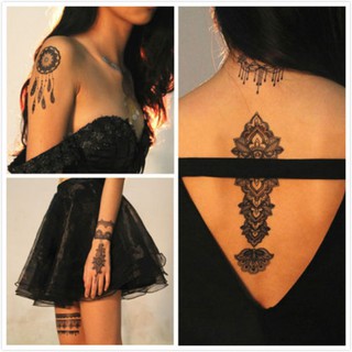Black Henna Temporary Tattoo Transfer Inspired Tattoo Sticker Fashion Body Art (2)
