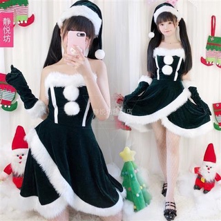 ❁✴Christmas costume adult female Christmas costume holiday party dress Japanese Santa Claus sexy dre