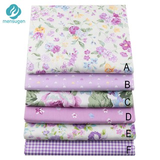 100% Purple Floral Patchwork Cotton Fabric,Kain DIY Cotton Cloth